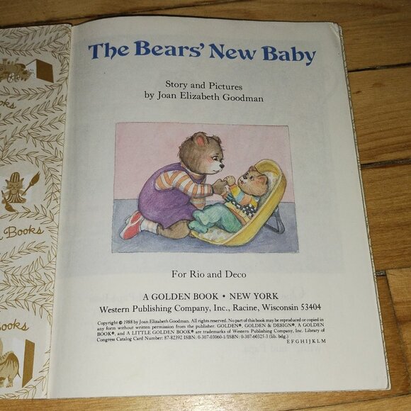 The Bear's New Baby (1988, A Little Golden Book) - Picture 2 of 3
